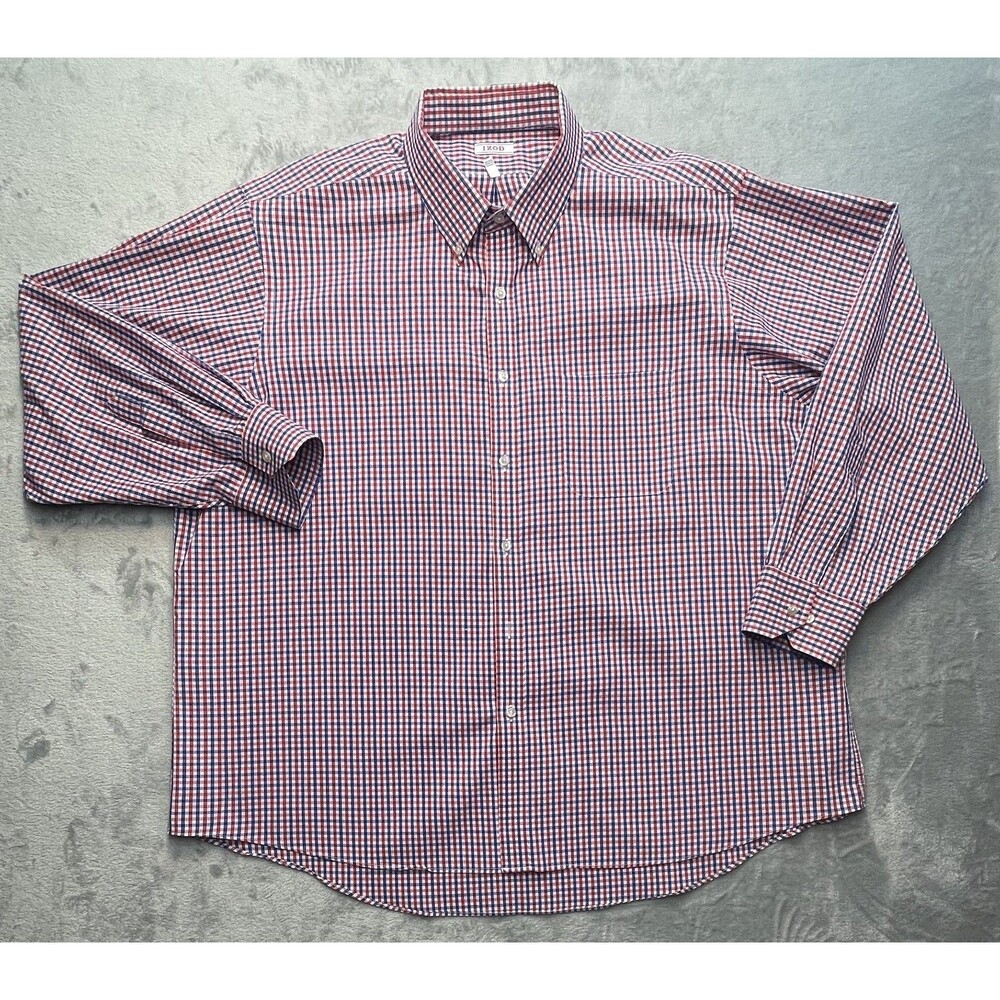 IZOD Premium Essentials Long Sleeve Button Down Shirt Size (L) 18-18 1/2 34/35